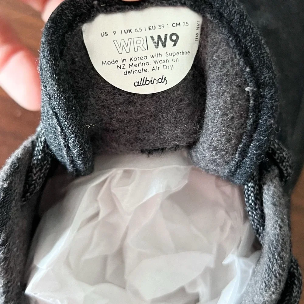 Allbirds Wool Runners Black Men's US 9 Merino Wool Sneakers WRW9 - Picture 6 of 7